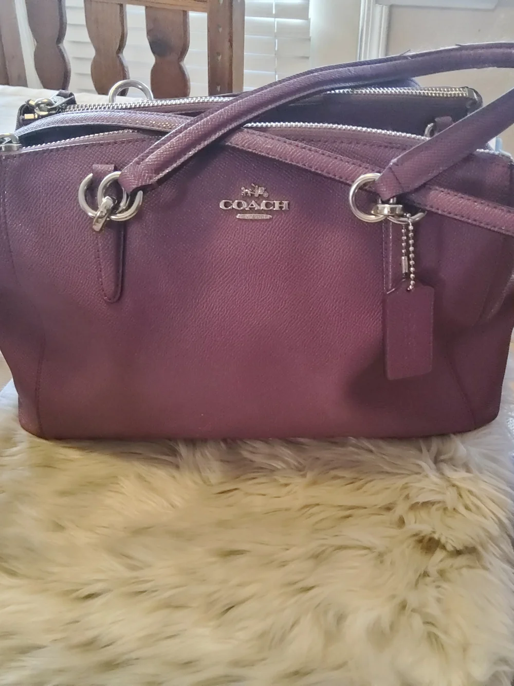 COACH Christie Crossgrain Carryall EUC minus one flaw.